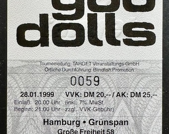 Biglietto per il concerto dei Goo Goo Dolls, Germania, 1999