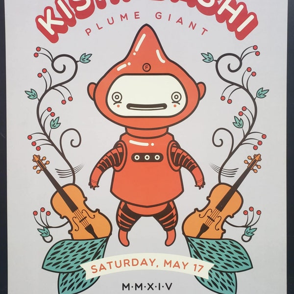 Kishi Bashi Concert Poster 2014 F-1271 Vintage Fillmore Plakatdruck - ästhetische Musikkunst für Wohn- und Bürodekor.