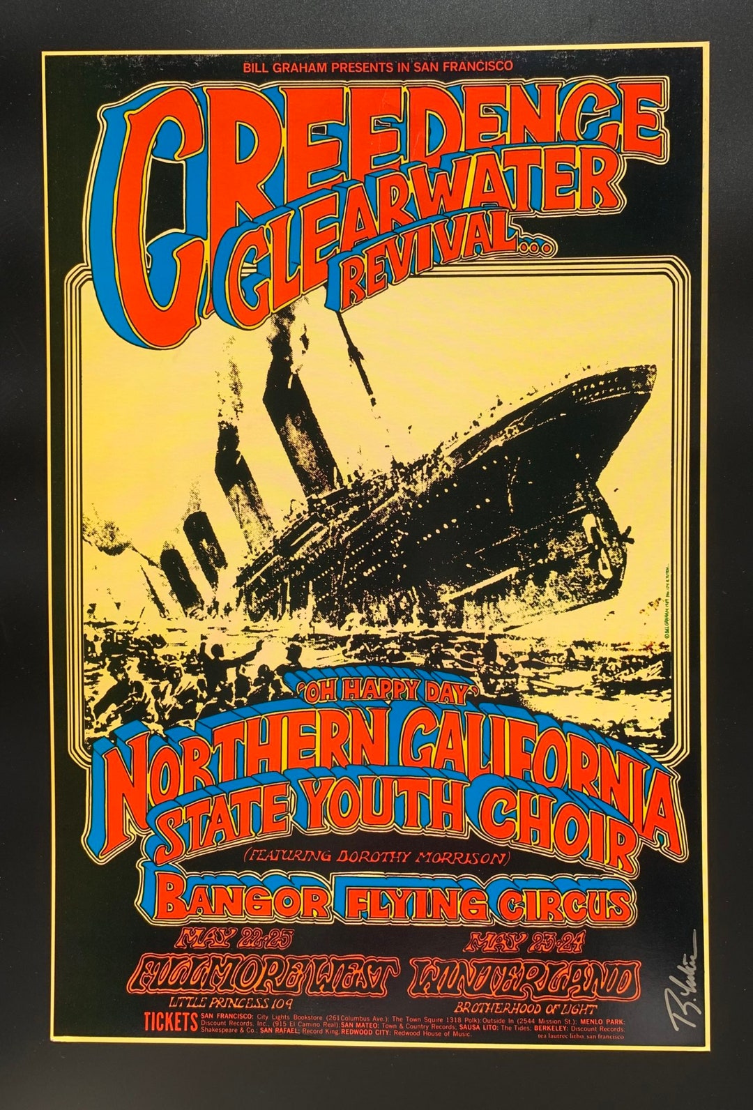 Creedence Clearwater Revival Concert Poster Randy Tuten San Francisco ...