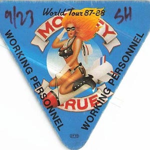 超レア　本物　Motley Crue ワールドツアー　バックステージパス　ゲスト Vintage Motley Crue Backstage Pass - Etsy