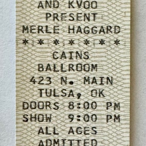 Merle Haggard Konzertkarte 1994 Tulsa, OK-Vintage Popkultur Musik Sammlerstücke, Musik Erinnerungsstücke - Sammlerstücke Musikstücke.