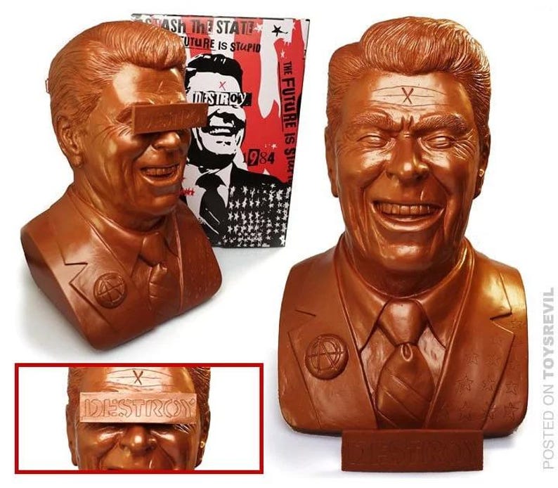 El Gipper Frank Kozik Reagan Ultraviolencia Vinilo Arte Busto Cobre imagen 1