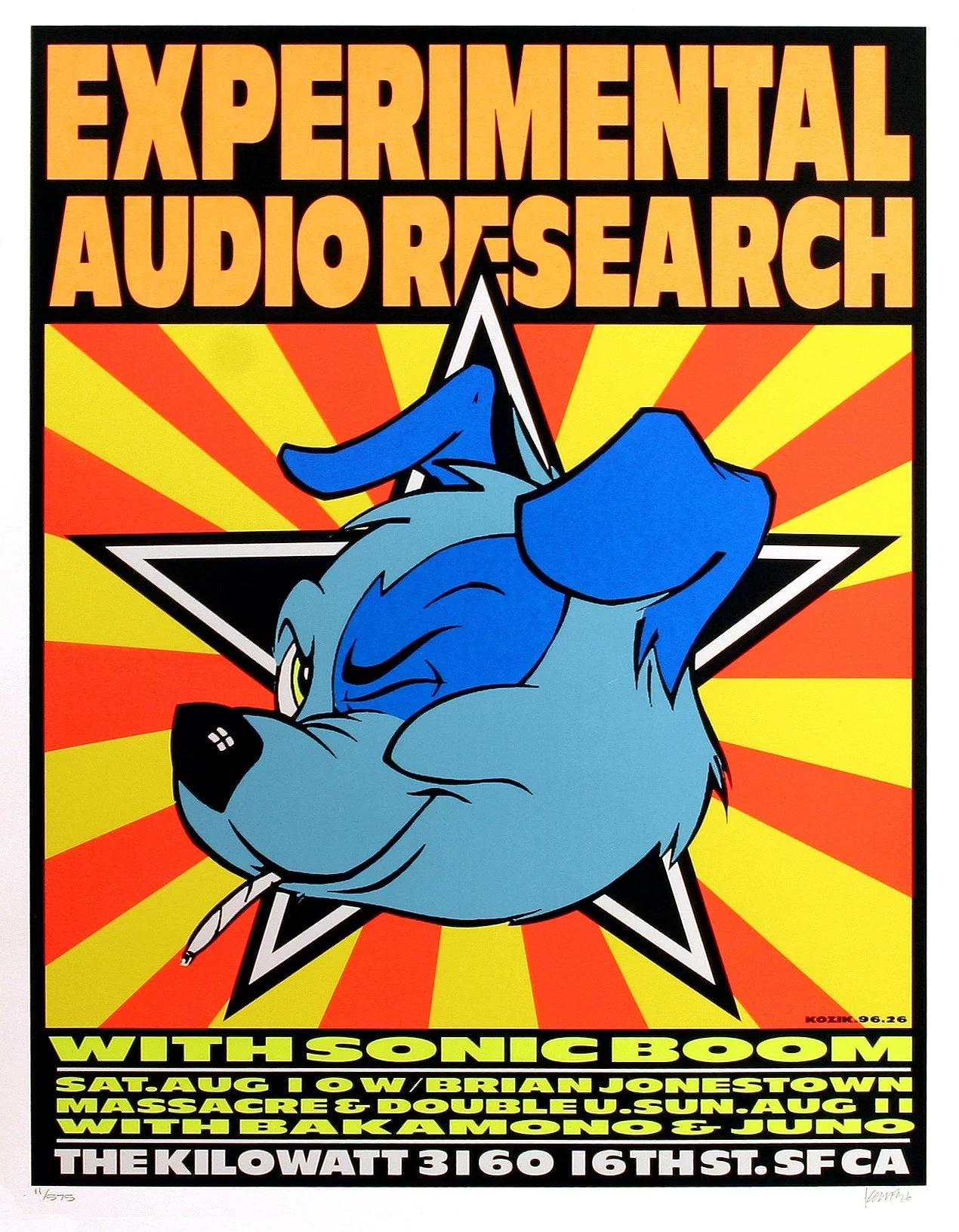 Experimental Audio Research Concert Poster 1996 Kozik Kilowatt - Etsy