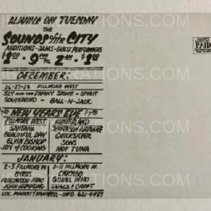 Santana Concert Double Postcard 1969 BG-207 208 David Singer Signed image 3