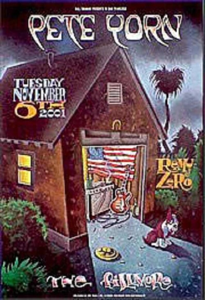 Póster del concierto de Pete Yorn 2001 F-488 Fillmore imagen 1