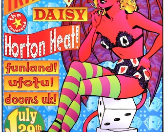 Tripping Daisy Reverend Horton Heat Concert Poster 1995 Frank Kozik Vintage  poster print - aesthetic music art for home wall decor.