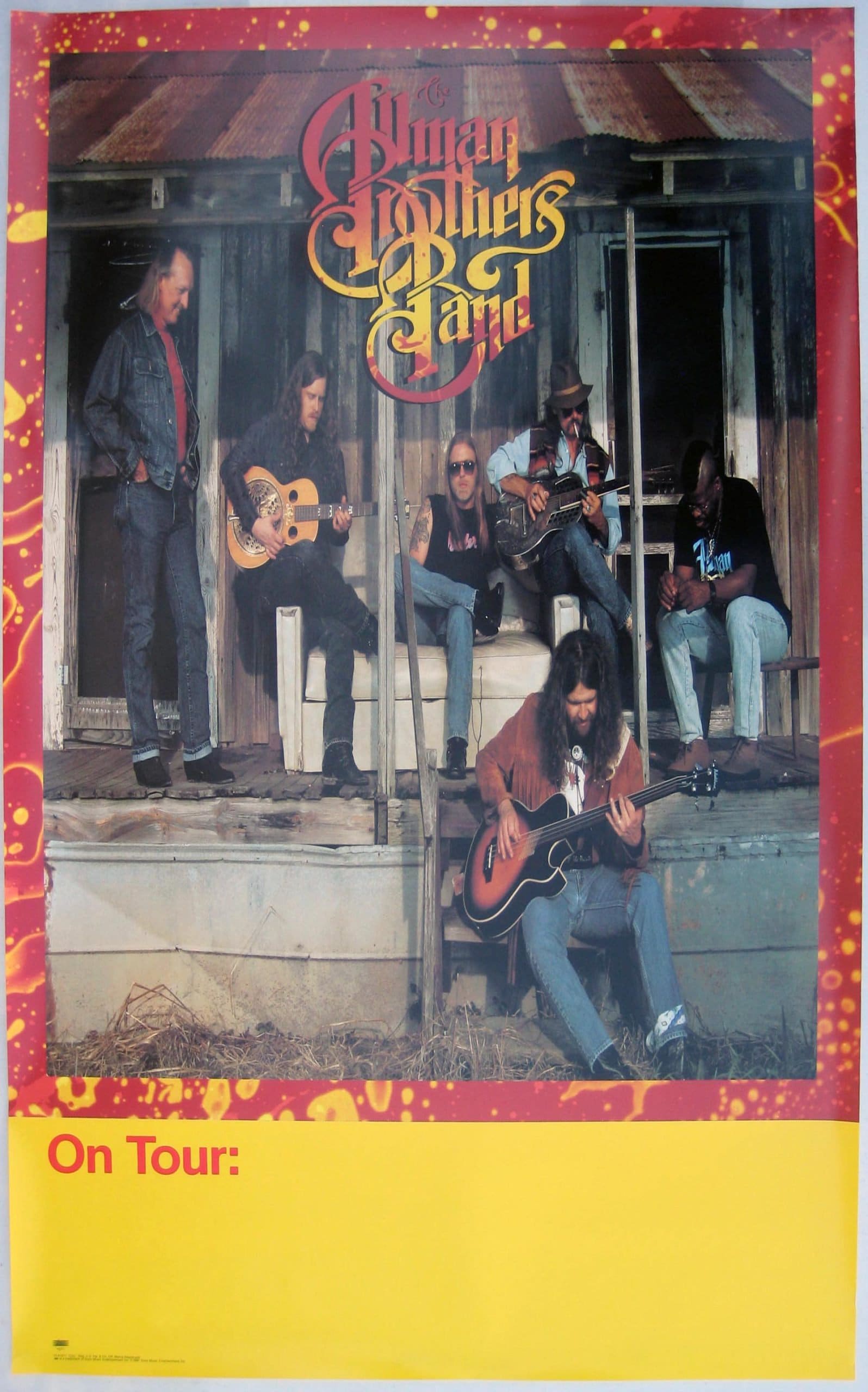 The Allman Brothers Band Concert Poster 1991 Shades of Two Worlds Vintage  poster print aesthetic music art for home and office wall decor.