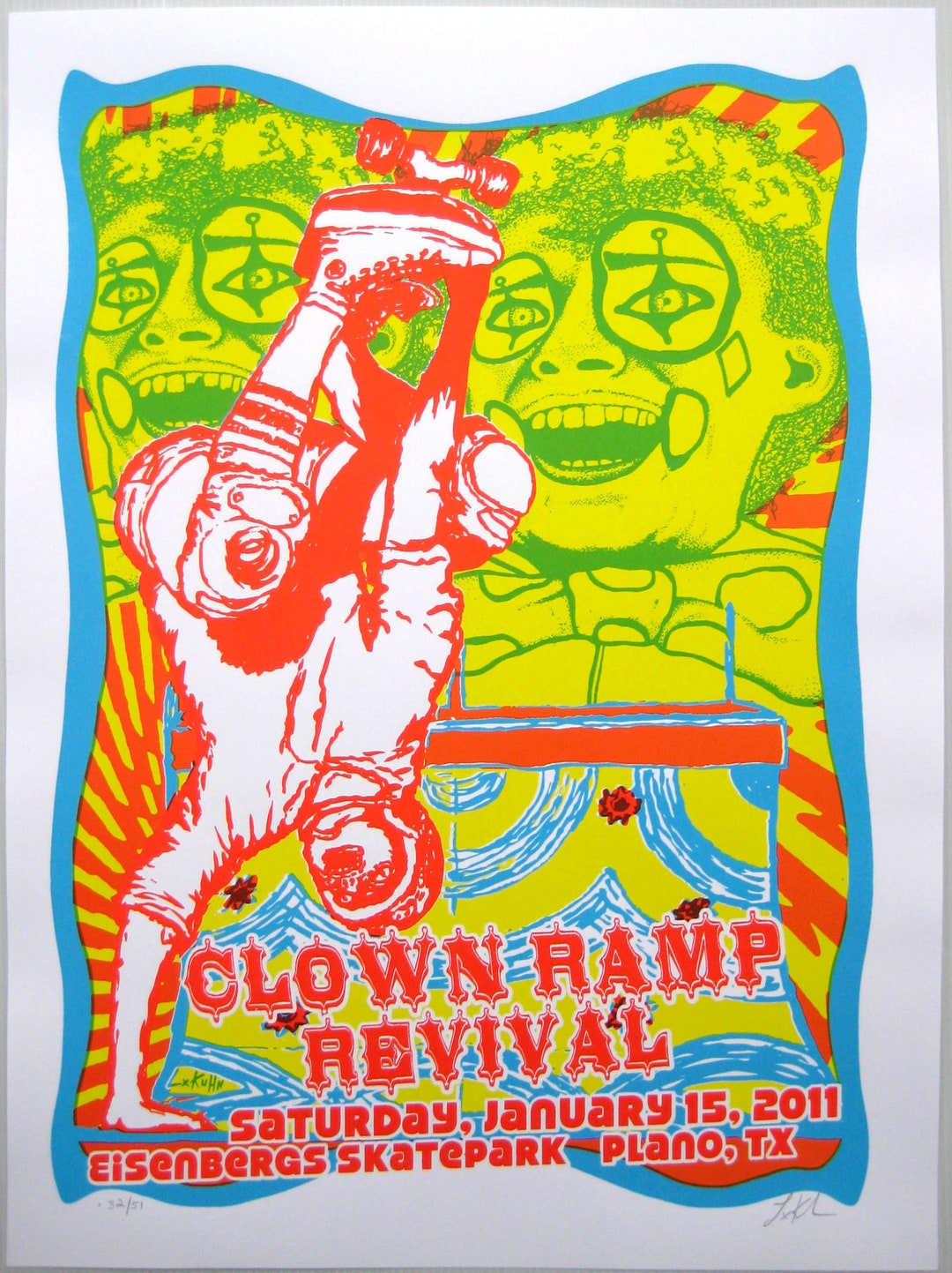 Pro Ramp Poster Clown Ramp Revival Skateboard Poster Lindsey Kuhn S/N 2011 Vintage ...