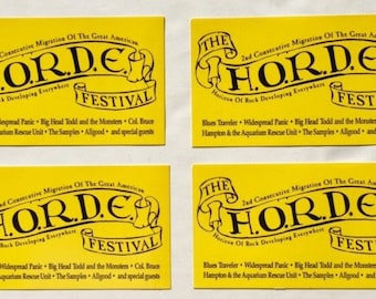 H.O.R.D.E Festival Stickers 1993 Widespread Panic ABB FOUR (4) Vintage Pop Culture Music Collectibles, Music Memorabilia- Collectible Items.