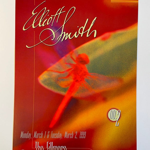 Elliott Smith Concert Poster 1999 F-364 Vintage Fillmore stampa poster - arte musicale estetica per l'arredamento della parete di casa e ufficio.