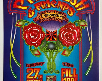 Phil Lesh & Friends Concert Poster 1998 F-317 Vintage Fillmore poster print - aesthetic music art for home and office wall decor.