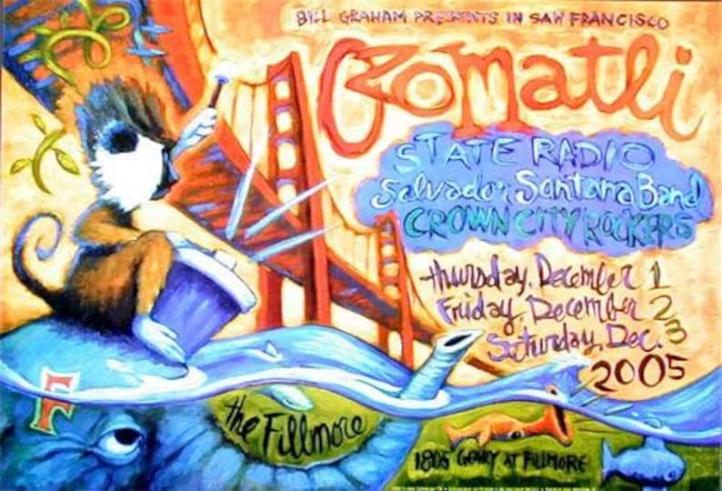 Cartel del concierto de Ozomatli en San Francisco 2005 F-738 The Fillmore imagen 1