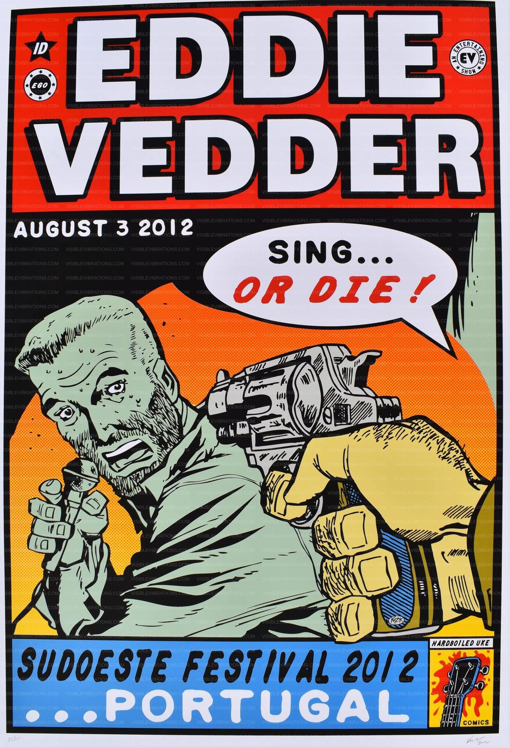 Eddie Vedder Poster 2012 Portugal Frank Kozik - Etsy