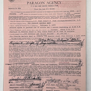 The Charlie Daniels Band-concertcontract 1975 Long Island, New York