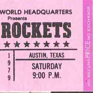 The Rockets Concert Ticket 1979 Armadillo World Headquarters
