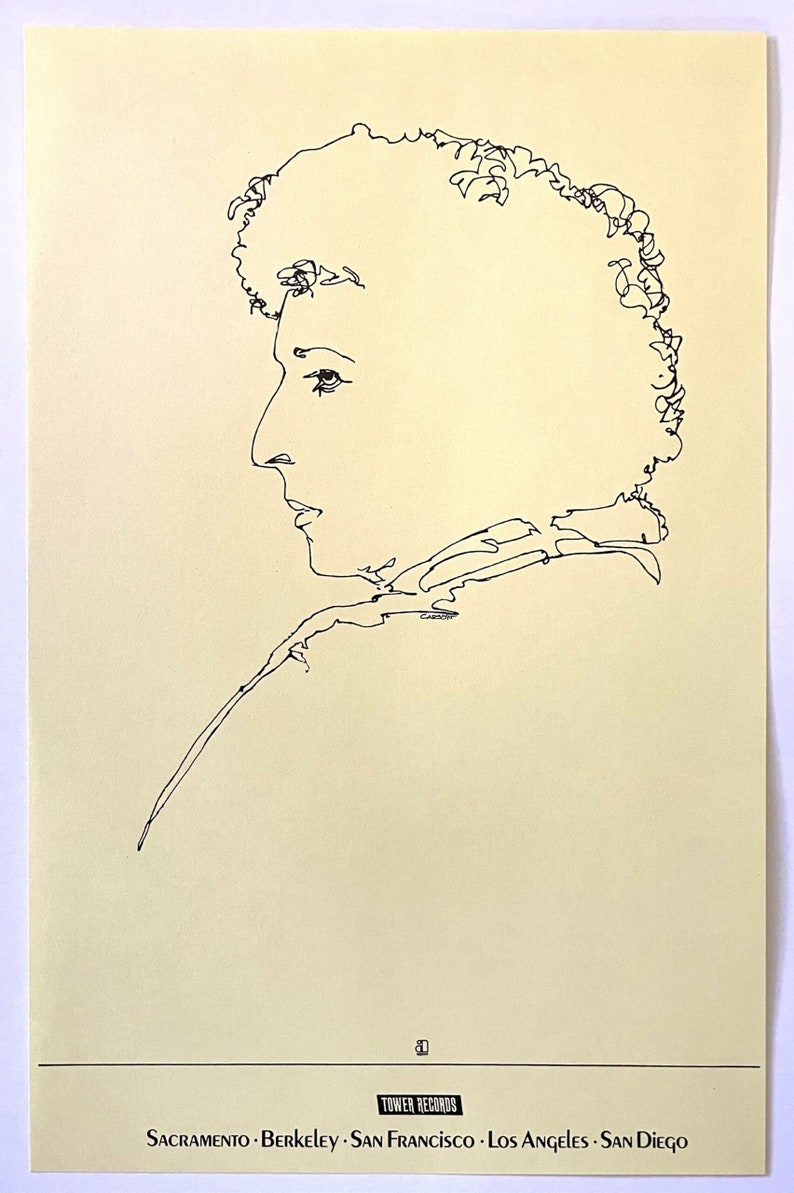 Póster promocional de Bob Dylan Tower Records, impresión de póster vintage amarillo: arte musical estético para la decoración de paredes del hogar y la oficina. imagen 1