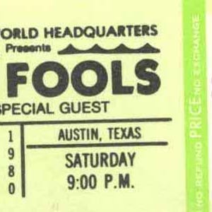 The Fools Concert Ticket 1980