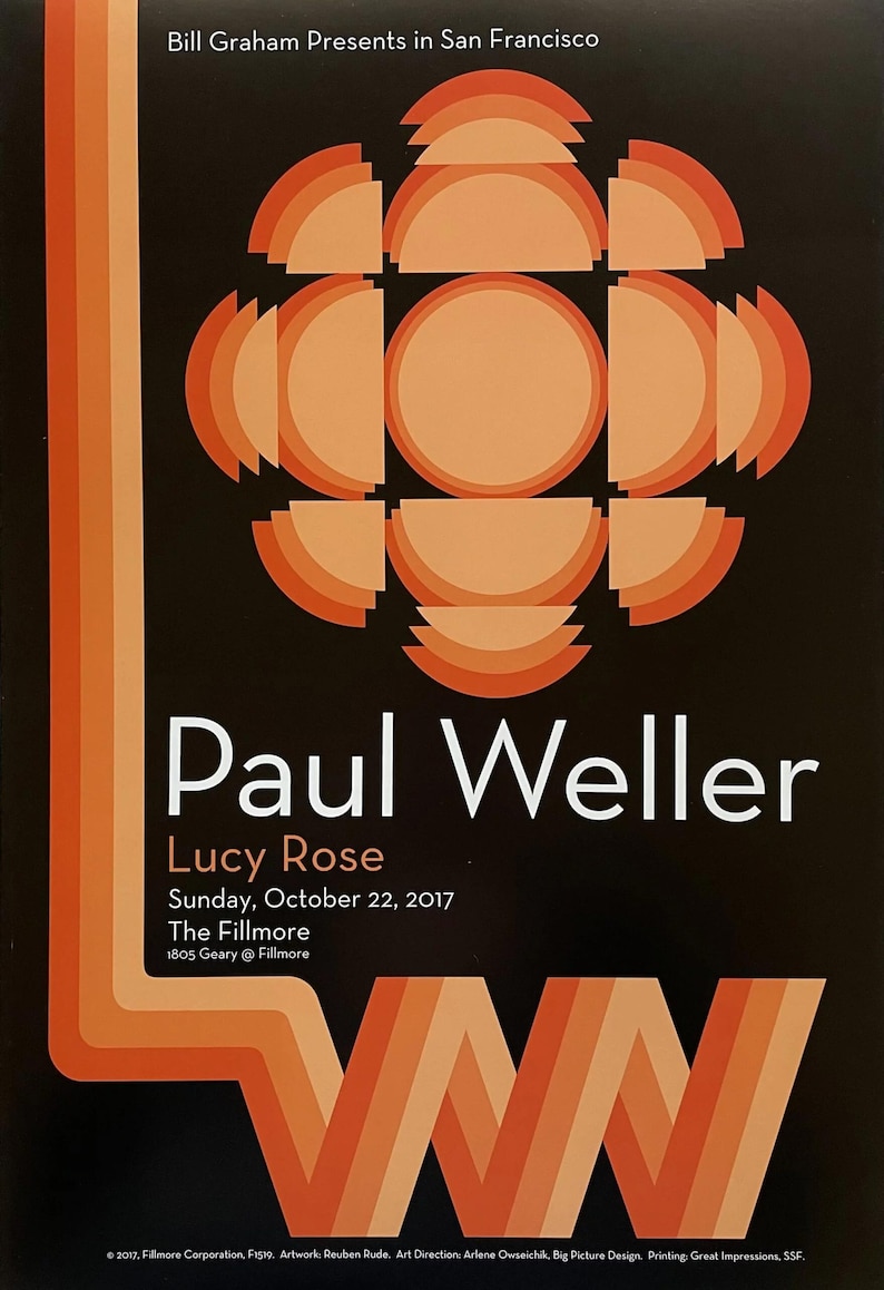 Paul Weller-concertposter 2017 F-1519 Fillmore afbeelding 1