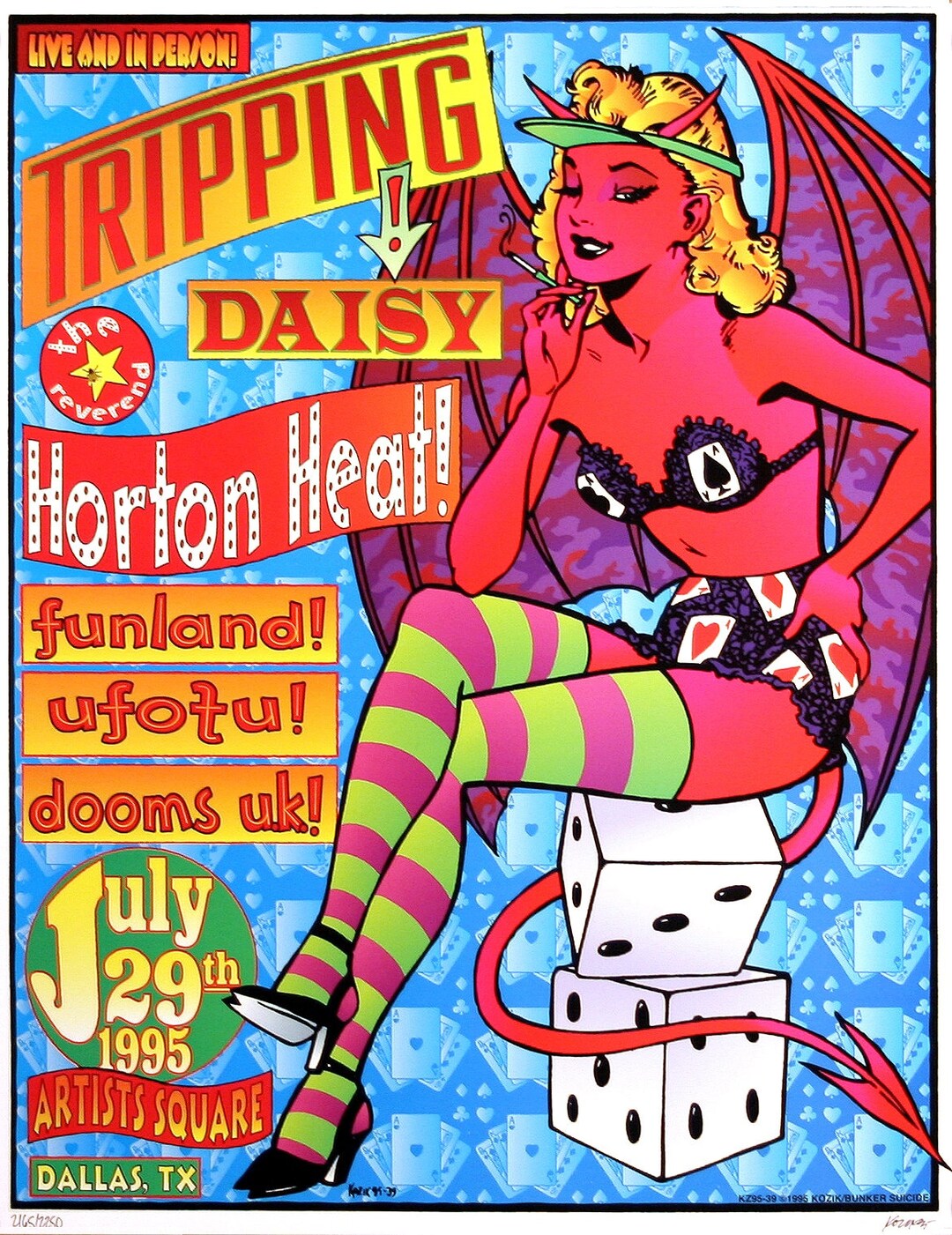 2015XIA ASIATOUR CONCERTブランケット Tripping Daisy Concert Poster 1995 Kozik - Etsy