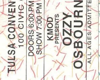 Ozzy Osbourne Concert Ticket 1996 Red