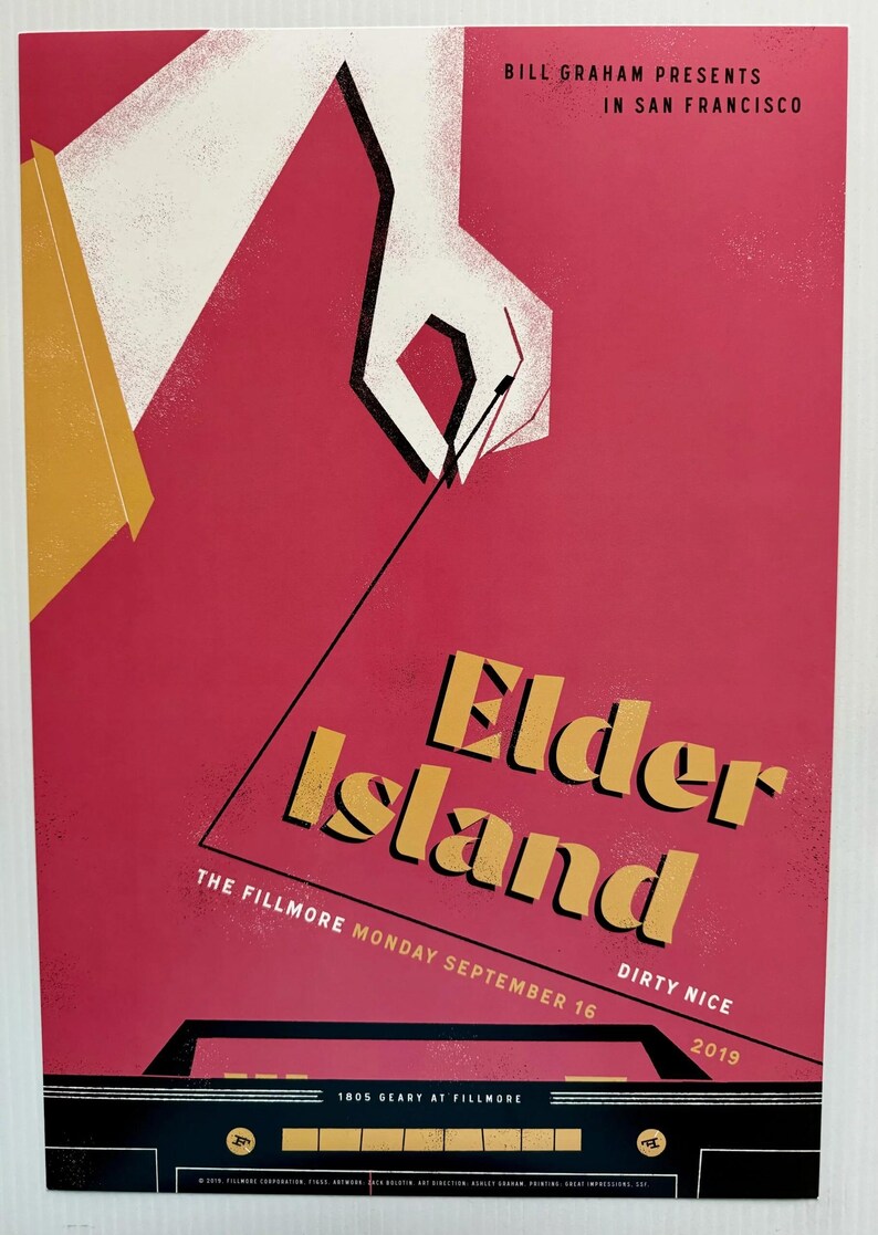 Póster del concierto de Elder Island 2019 Fillmore F-1653 imagen 1