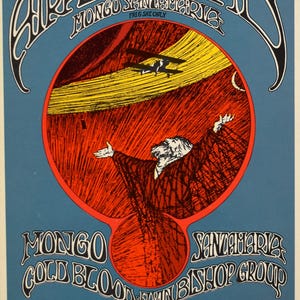 Folleto de Jefferson Airplane Grateful Dead 1969 BG-171 firmado por Randy Tuten