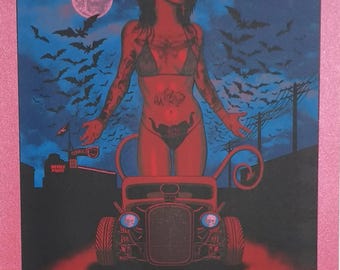 Sons of Huns Concert Poster Justin Hampton S/N Red Metallic Variant Portland ...