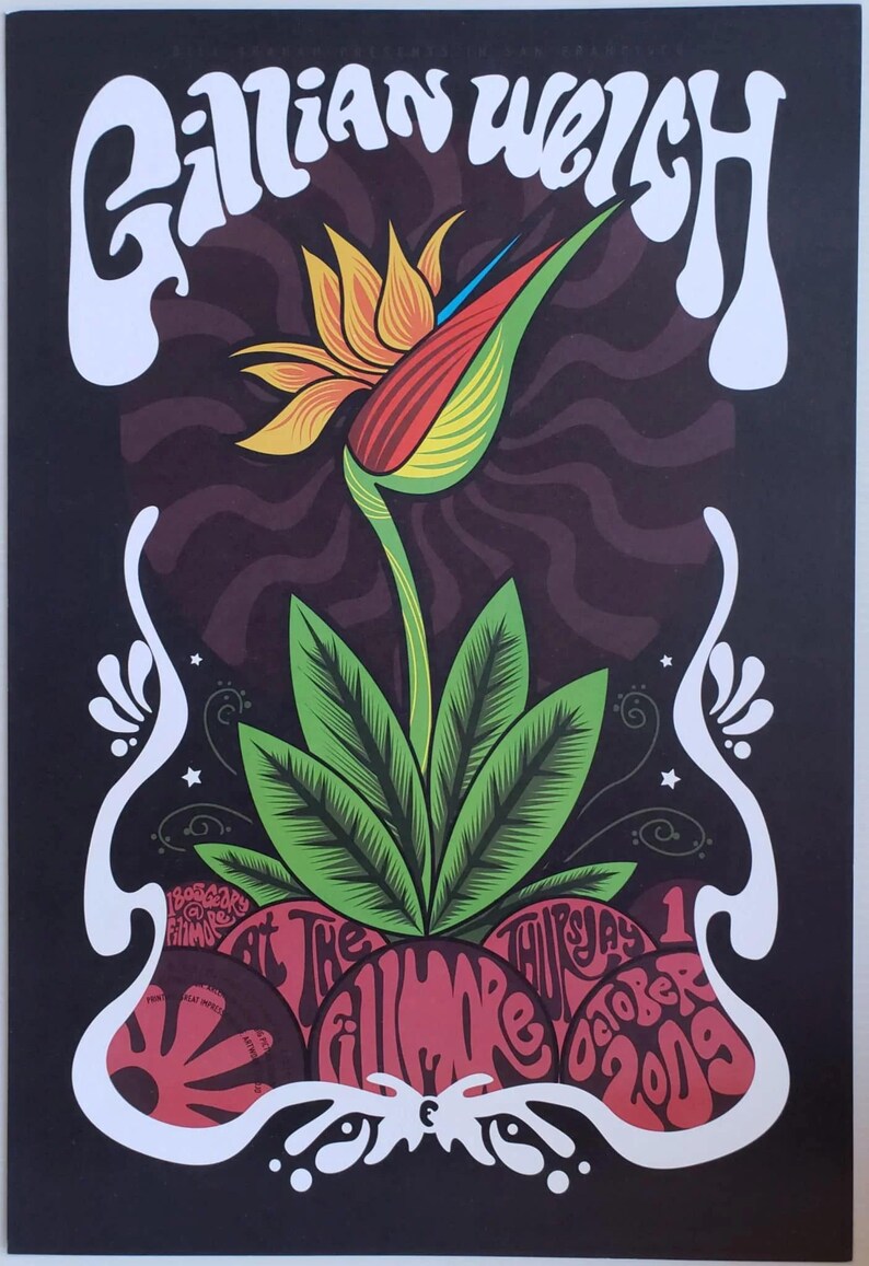 Gillian Welch Poster 2009 Concert at Fillmore