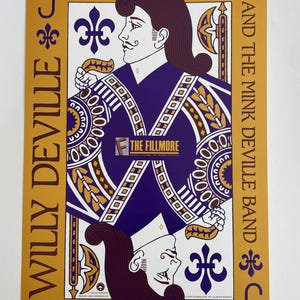 Póster del concierto de Willie DeVille 1989 F-97 Fillmore