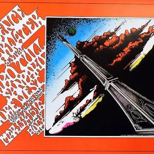 Creedence Clearwater Revival music Concert Poster Randy Tuten Signed Fillmore West 1969