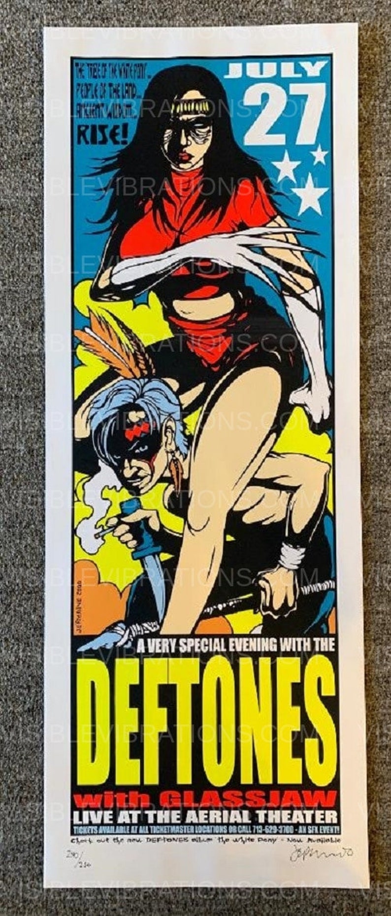 Póster del concierto de Deftones 2000 Houston Jermaine Rogers imagen 1