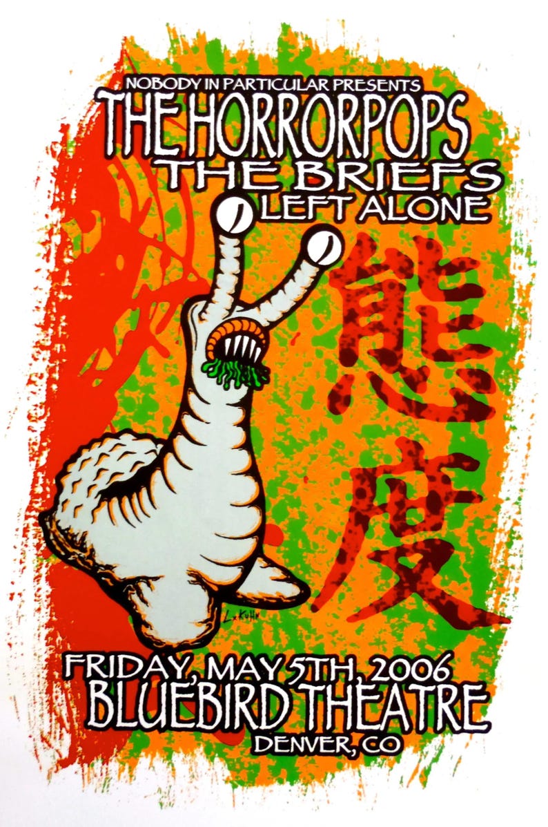 Horrorpops Poster w/ The Briefs & Left Alone 2006 Concert
