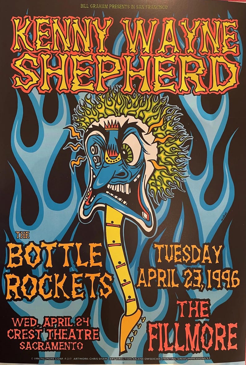 Kenny Wayne Shepherd Concert Poster 1996 F-217 Fillmore image 1