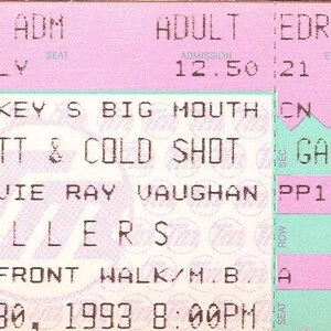 Chris Hiatt & Cold Shot Concert Ticket SRV Tribute1993