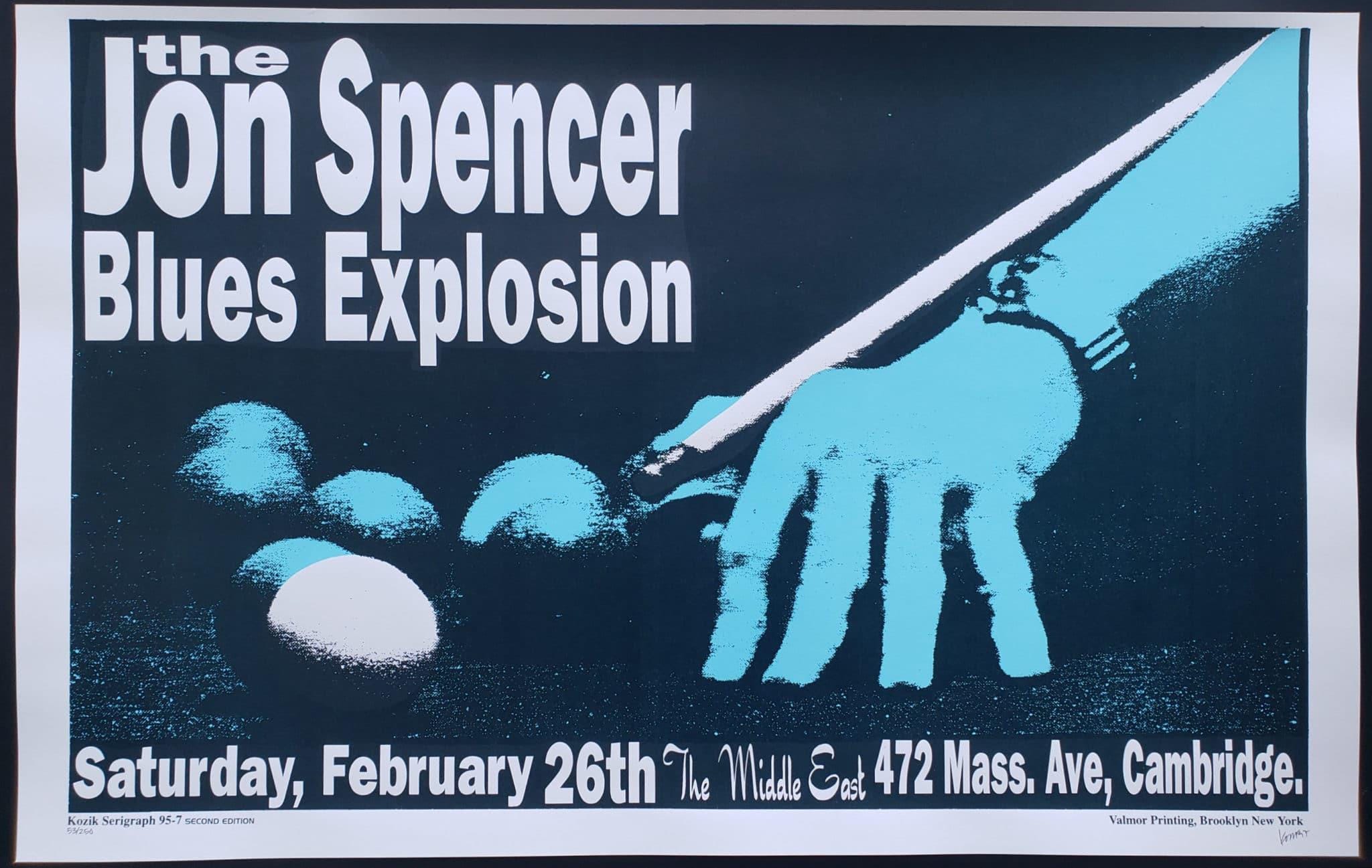 Jon Spencer Blues Explosion Concert Poster Cambridge 1995 Kozik