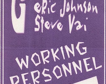 Joe Satriani Backstage Pass 1996 Purple Cloth Working Personnel Pass Variant