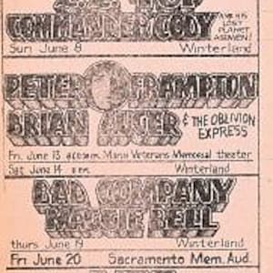 Rush KISS The Eagles Concert Flyer Newspaper Menu 1975 Winterland signed Randy Tuten