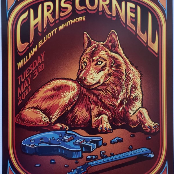 Chris Cornell Concert Poster 2011 F-1102 Vintage Fillmore poster print - aesthetic music art for home and office wall decor.