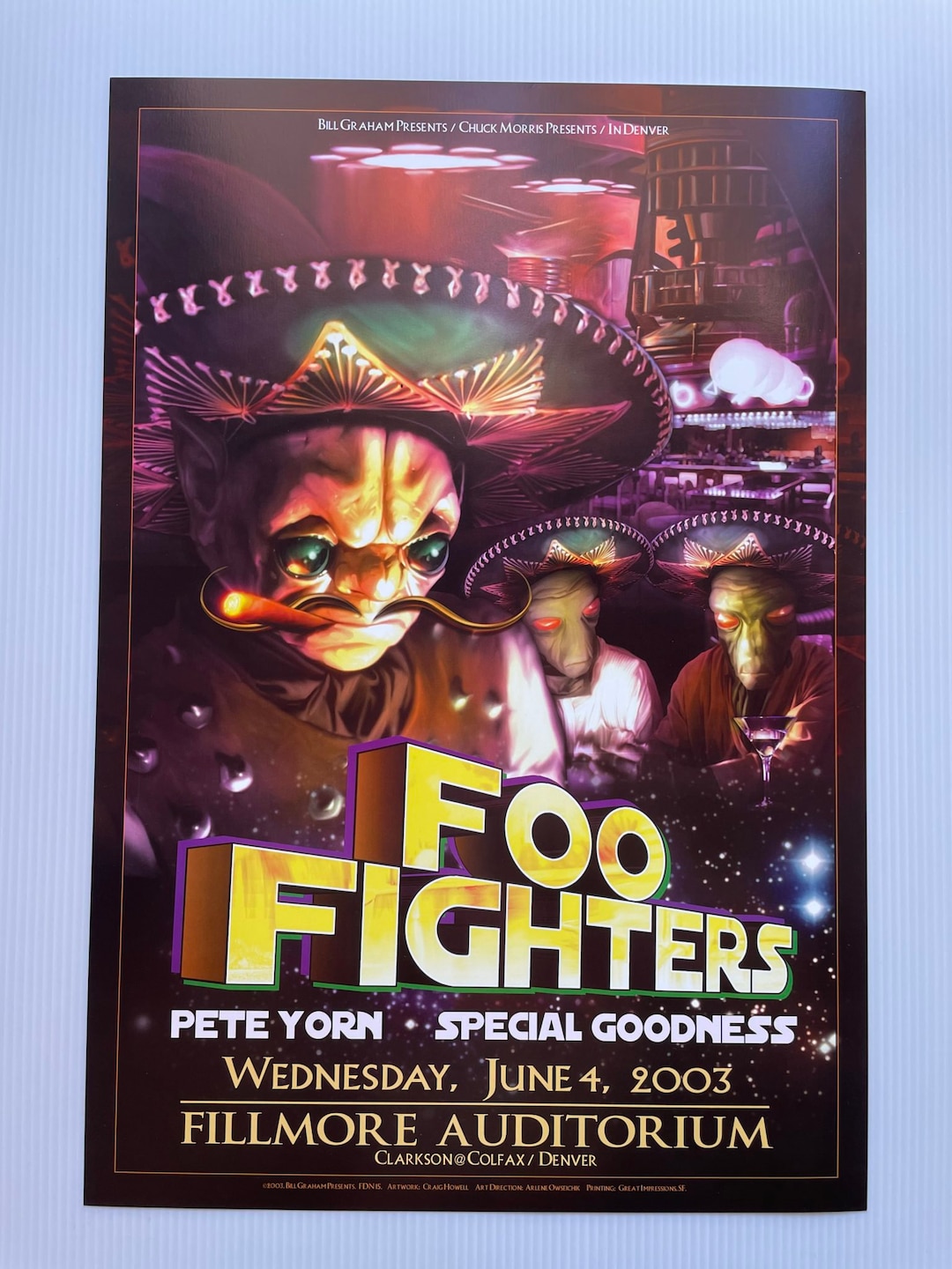 FOO FIGHTERS BOSTON 2018 JIM MAZZA Artist Edition LAVA FOIL Poster 2/8