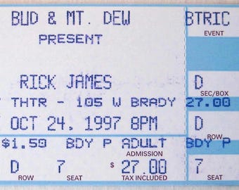 Billet de concert Rick James 1997