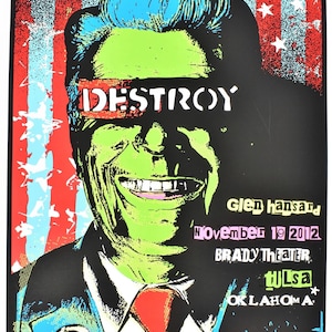 Eddie Vedder Poster Tulsa 2012 Frank Kozik Ronald Reagan image 1