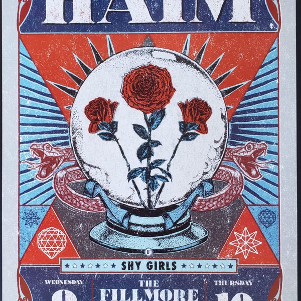 Haim Concert Poster 2014 F-1260  Vintage Fillmore poster print - aesthetic music art for home and office decor.