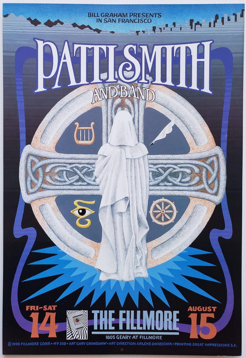 Patti Smith Concert Poster 1998 F-338 Fillmore image 1