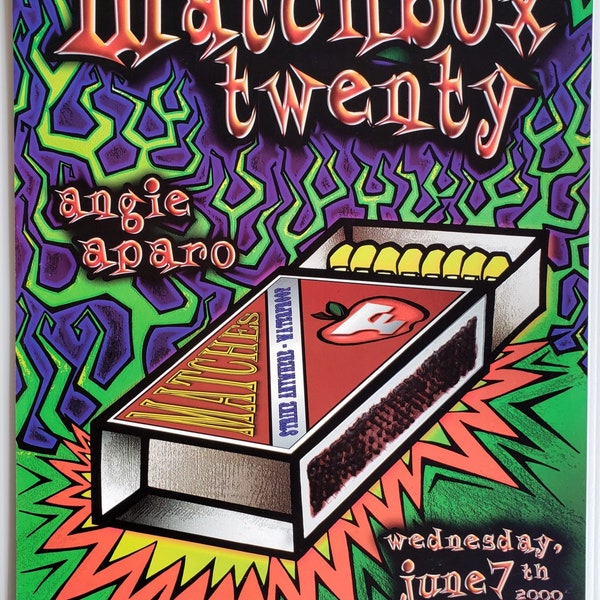 Matchbox Twenty Concert Poster 2000 F-405 Vintage Fillmore poster print - aesthetic music art for home and office wall decor.