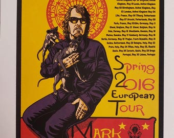 Mark Lanegan Concert Handbill 2016 Justin Hampton QOTSA Queens of The Stone Age