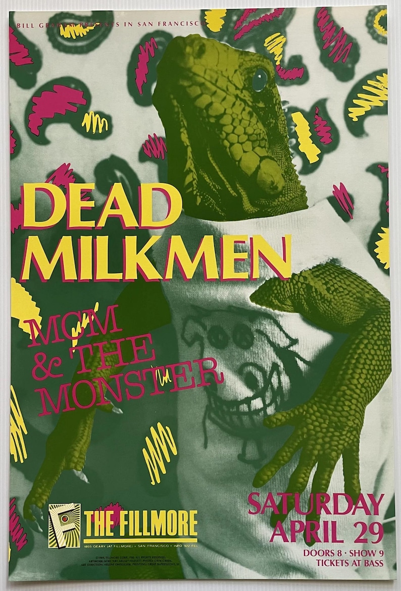 Dead Milkman Concert Poster 1989 F-90 Fillmore image 1