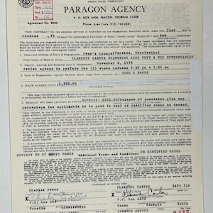Contratto di concerto di Clarence Carter 1975 Fayette MS - Oggetti da collezione di musica pop d'epoca, cimeli musicali - Articoli musicali da collezione.