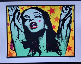 Green Lady Art Print 2020 Frank Kozik S/N Pearl Jam Soundgarden Vintage Wall Art Prints- aesthetic Modern Art for home and office wall décor
