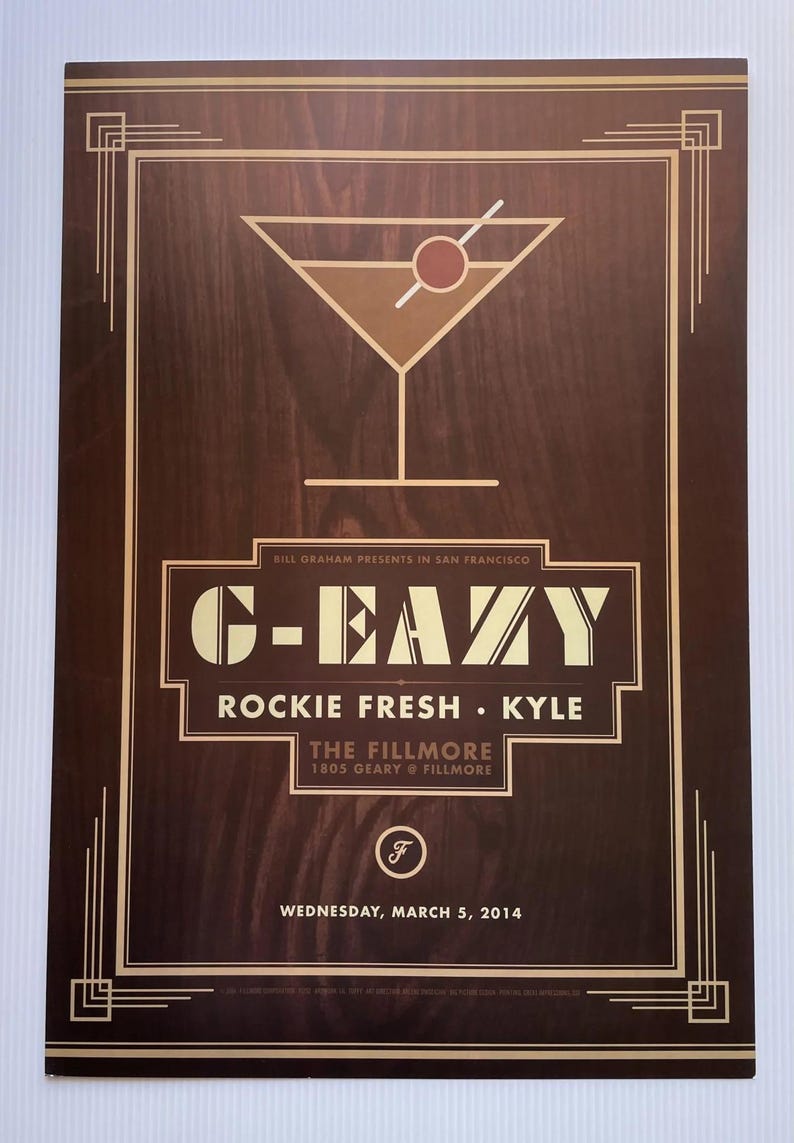 Póster del concierto de G-Eazy 2014 F-1252 Fillmore imagen 1