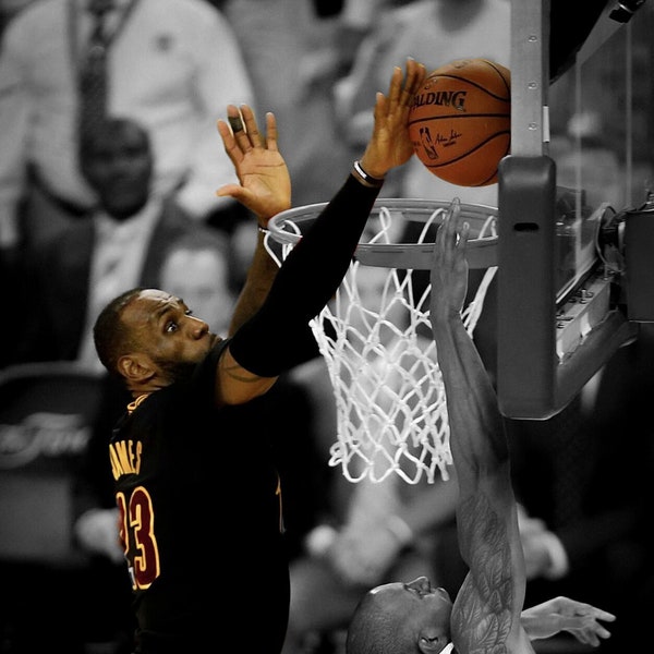 Lebron James, The Block, printable poster, Cavs, sports art, digital download, high quality, dunk